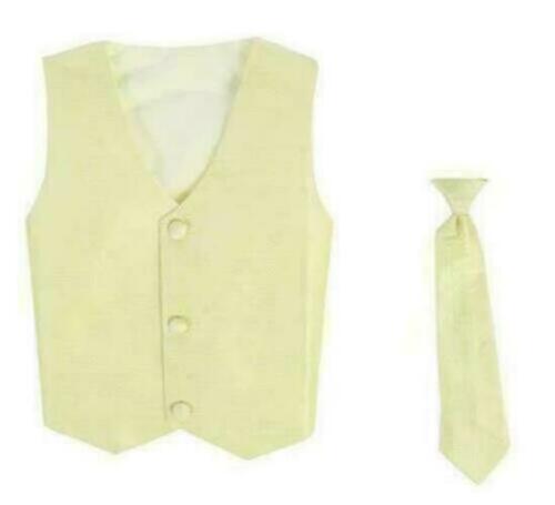 Vest And Clip On Baby Boy Necktie Set - Yellow - L/xl (12-24 Months)