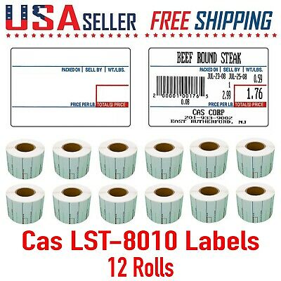 Cas Lst-8010 Printing Scale Upc Label12 Rolls Cas Lp1000 Cl5000 Lpii Ls100 8010